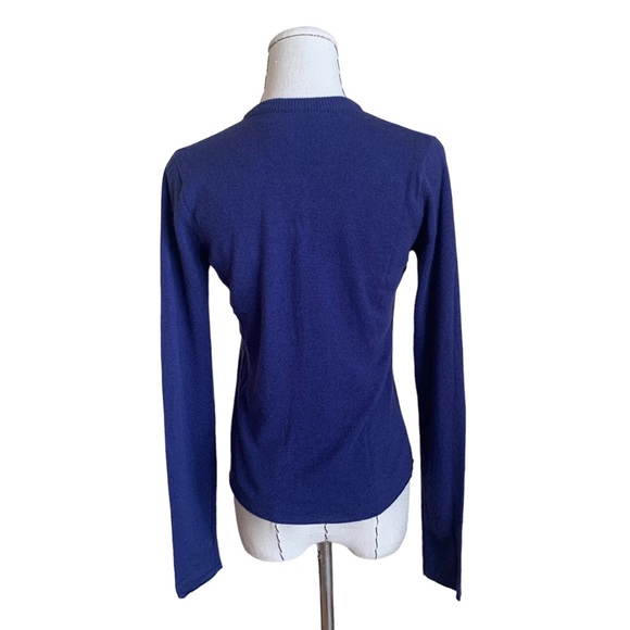 90s Laundry 100% Cashmere Cardigan Sweater Blue Purple size Small - Picture 5 of 8
